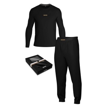 BOSS Xmas Long Pyjama Set Sort bomuld Large Herre