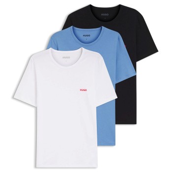 HUGO 3P Triplet T-Shirt Hvid/Blå bomuld XX-Large Herre
