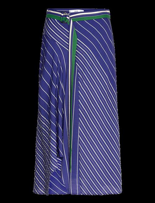 Mango | Striped Midi-Skirt With Belt | 40