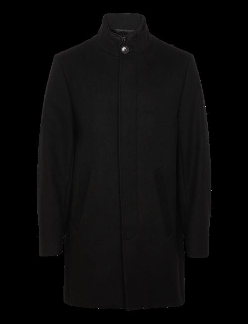 Lindbergh Black | Detachable Collar Wool Coat | L