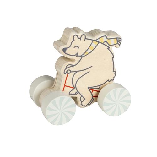 Micki Bear Wooden Pull-Along Toy Car Multicolor Multicolor One Size  Beige  One Size 10+ Months Drenge, Piger