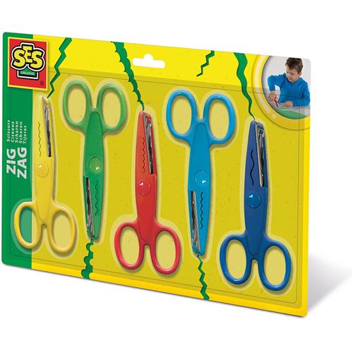 SES Creative Zigzag Scissors Yellow One Size  Gul  One Size 4-8 Years Drenge, Piger