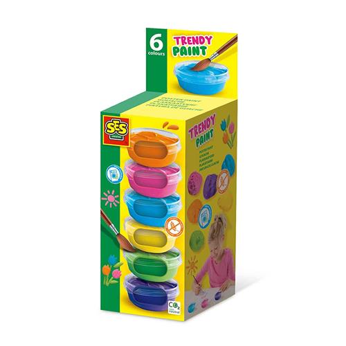 SES Creative Poster Paint Trendy 6x45 ml Yellow One Size  Gul  One Size 3-9 Years unisex