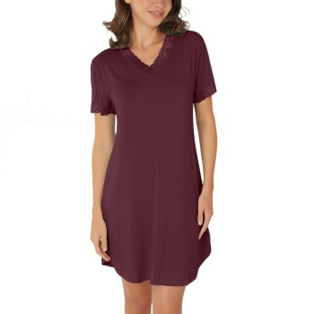 Lady Avenue Bamboo Nightdress SS Bordeaux Bambus Large Dame