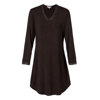 Lady Avenue Bamboo Nightdress With Long Sleeve Mørkbrun  Bambus Large Dame