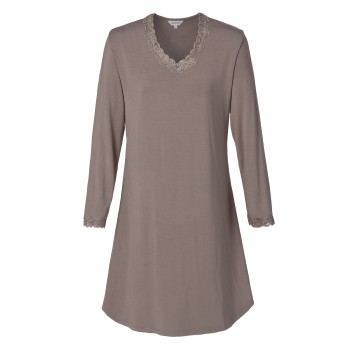 Lady Avenue Bamboo Nightdress With Long Sleeve Beige Bambus Medium Dame