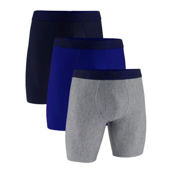 Under Armour 3P Performance Tech Solid 9in Boxers Grå/Blå polyester Large Herre