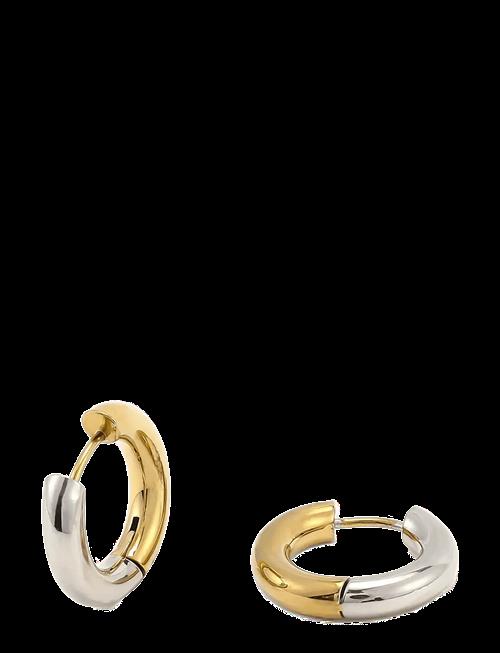 Timi of Sweden | Lyn - Gold And Silver Duo Hoop Earrings Stainless Steel | ONE SIZE