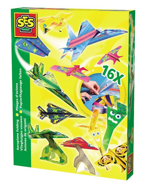 SES Creative Paper Folding Set Aeroplanes Yellow One Size  Gul  One Size 5-10 Years Drenge, Piger