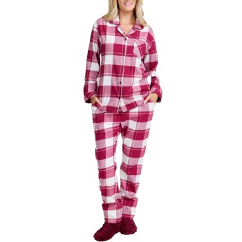 Damella Cotton Flannel Pyjamas Rød bomuld Small Dame