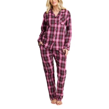 Damella Cotton Flannel Pyjamas Brun/rosa bomuld Medium Dame