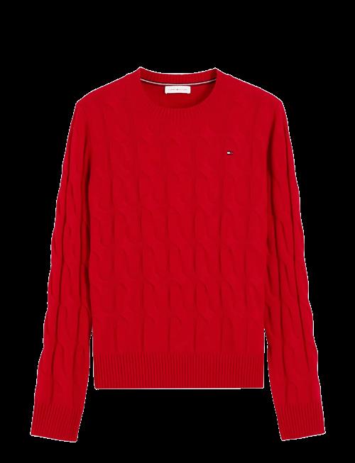 Se Tommy Hilfiger | Soft Wool Cable C-Nk Ls Swt | M hos Booztlet