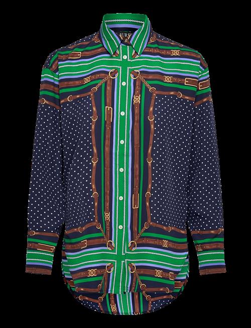 Lauren Ralph Lauren | Relaxed Fit Belting & Polka-Dot Shirt | M