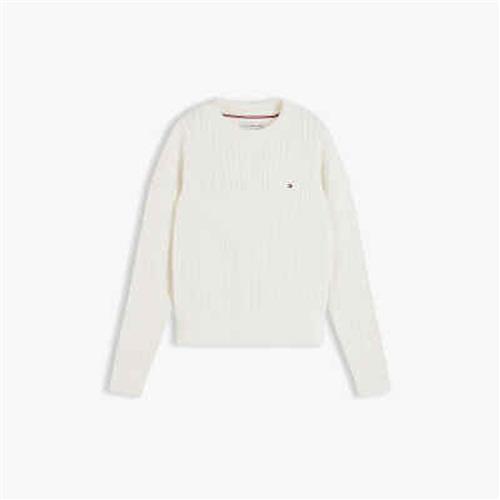 Tommy Hilfiger Striktrøje Ivory Petal  Ivory Petal 7 Y  Hvid  7 år  Drenge, Piger
