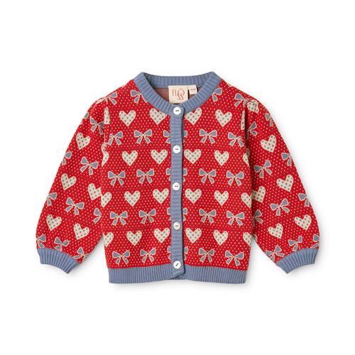 Flöss Josie Cardigan Poppy Red Bow  Poppy Red Bow 110/116 cm  Rød  110/116 cm  unisex