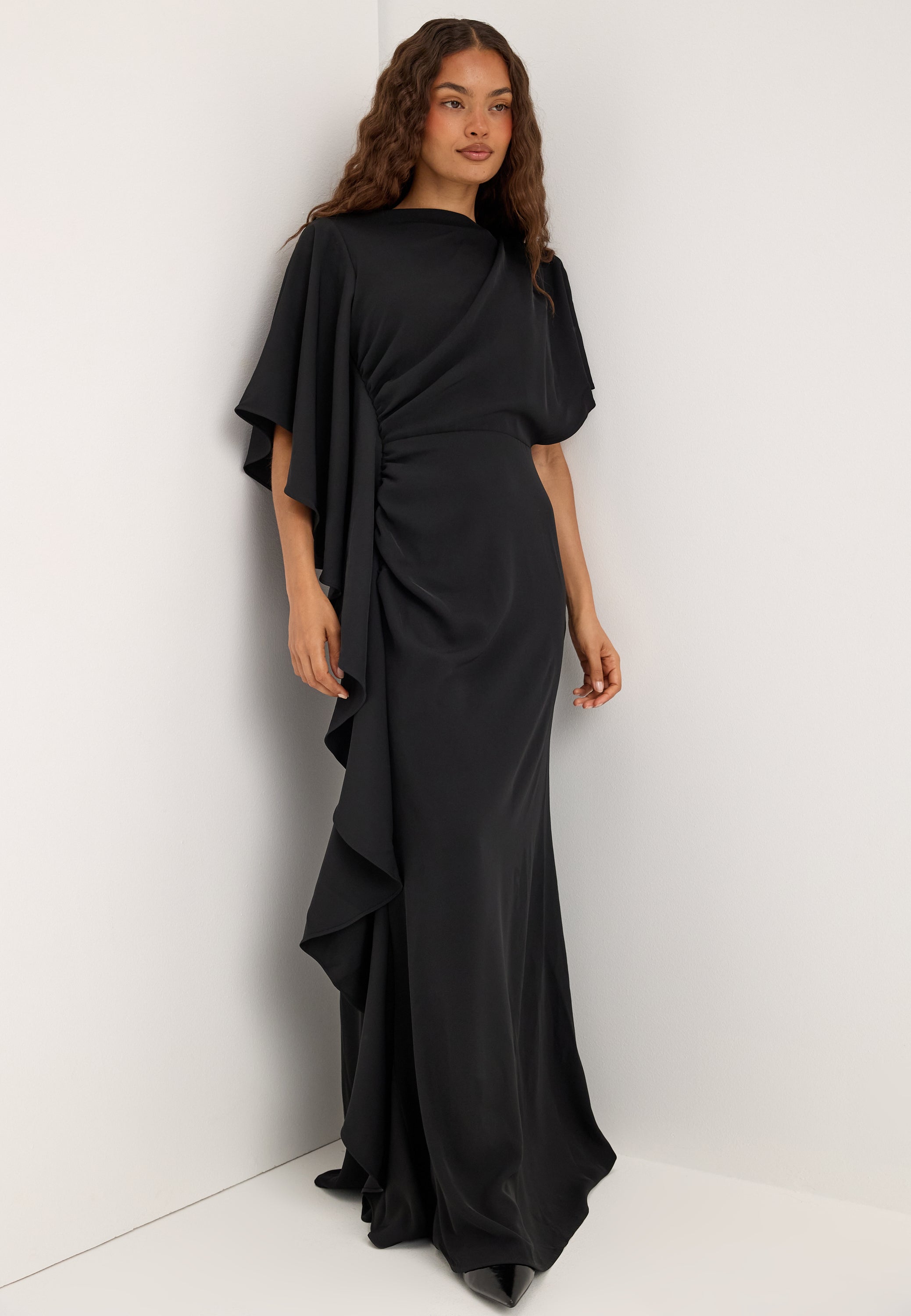 BUBBLEROOM OCCASION Draped Flounce Gown