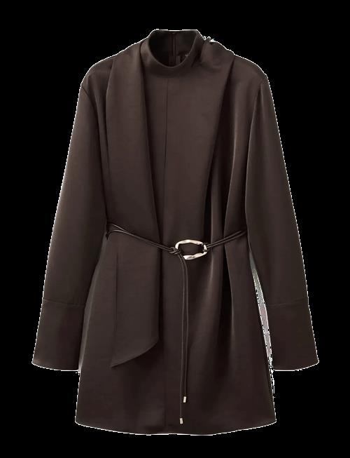 Mango | Satin Dress With Foulard | M