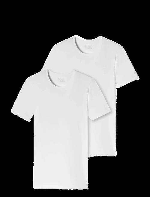 Schiesser | Short-Sleeve Shirts, 2-Pack, Round Neck, White – 95/5 | L