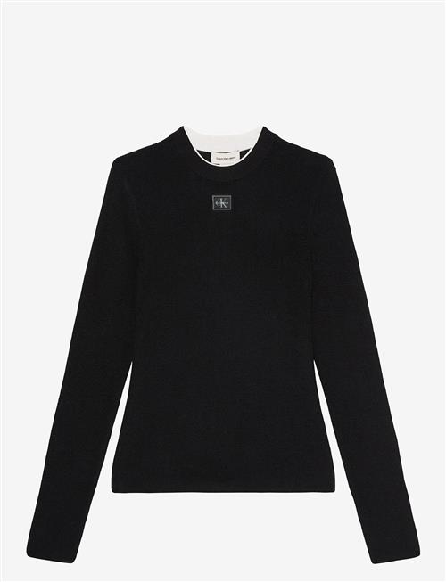 Se Calvin Klein Jeans | Woven Label Ls Crew Neck | XS hos Booztlet