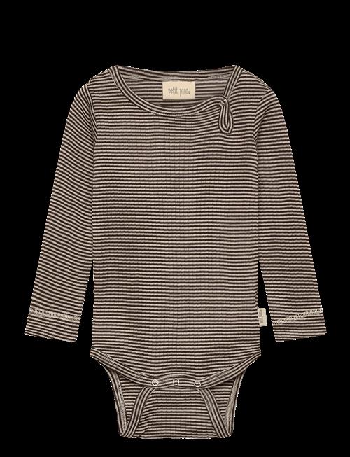Petit Piao | Ppdante Body L/S Merino Wool Striped | 80