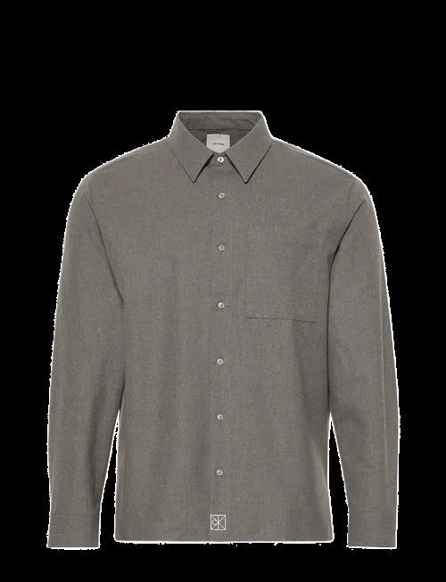 Calvin Klein | Ls Solid Silk Wool Easy Shirt | L
