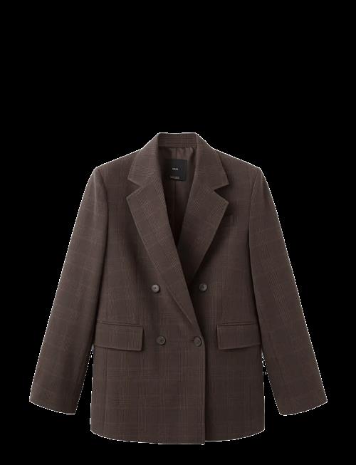 Mango | Double-Breasted Check Suit Jacket | XL