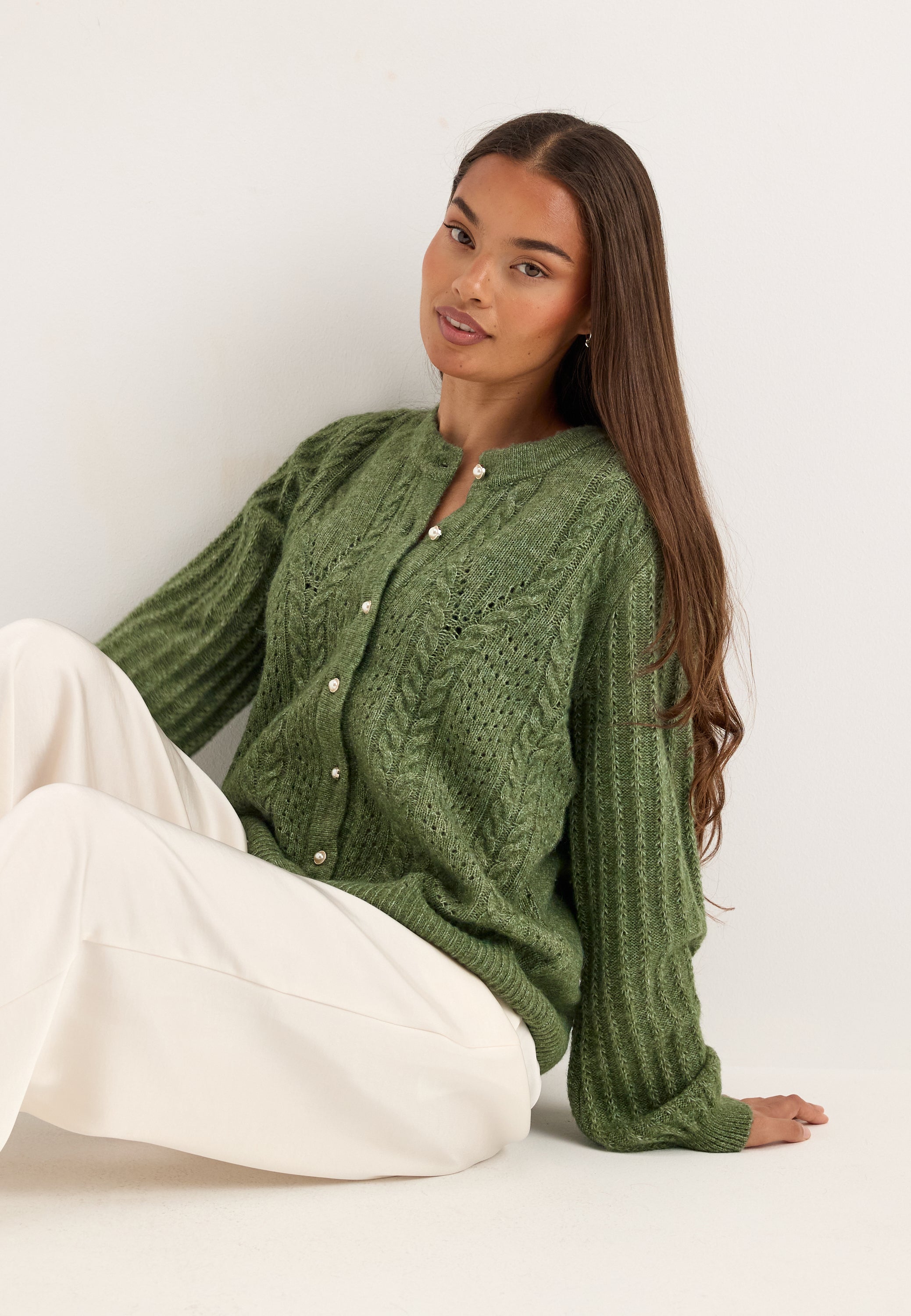 Object Collectors Item Objflora Re Ls Knit Button Cardigan