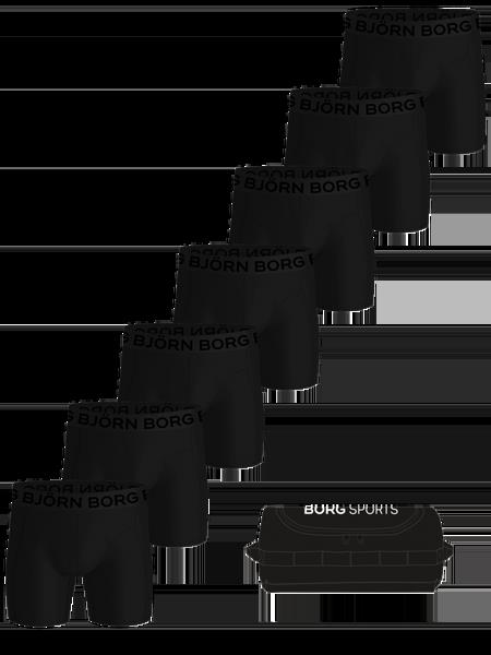 Björn Borg Sports Lightweight Boxers + Wash Bag 7-pack Sort, S