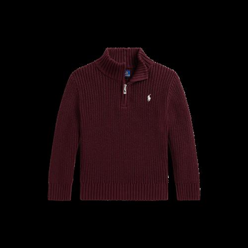 Ralph Lauren Trøje Med Halv Lynlås Rich Ruby  Rich Ruby 7 Y  Rød  7 år  Drenge