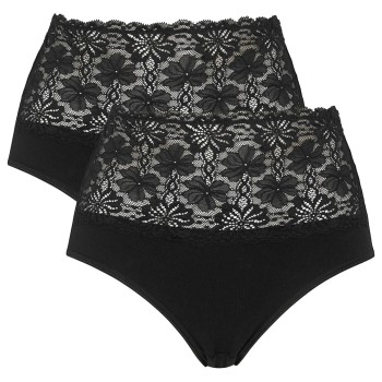 Damella Trusser 2P Lace Maxi Briefs Sort bomuld Medium Dame