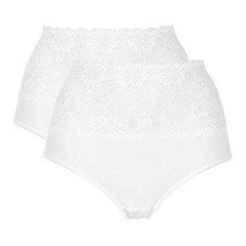 Damella Trusser 2P Lace Maxi Briefs Hvid bomuld Small Dame