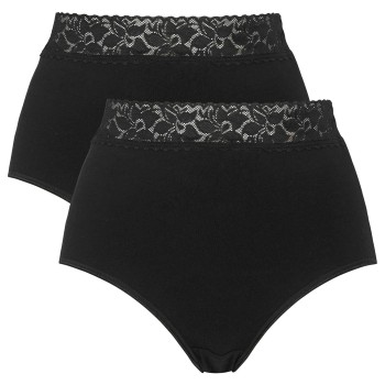 Damella Trusser 2P Maxi Brief With Lace Sort bomuld Small Dame