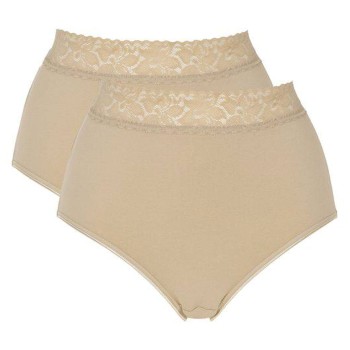 Damella Trusser 2P Maxi Brief With Lace Beige bomuld Medium Dame