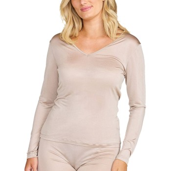 Damella Silk Long Sleeve Beige silke Medium Dame