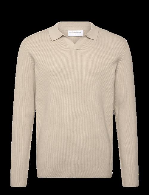 Lindbergh | Rib Knitted L/S V-Neck Polo | L
