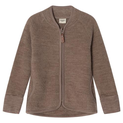 Kuling Adelaide Wool Fleece Jacket Brown Melange Brown Melange-98/104 cm Uld Brun  98/104 cm  unisex