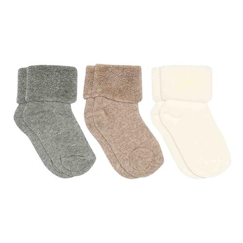 MP Denmark Cotton Baby Socks - 3-Pack Light Brown Melange Light Brown Melange 22-24 EU  Brun  22-24 EU  unisex
