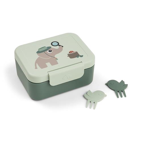 Done by Deer Tiny Lunch Box W/Snack Picks Tiny Trails Green Green One Size  Grøn  One Size  unisex