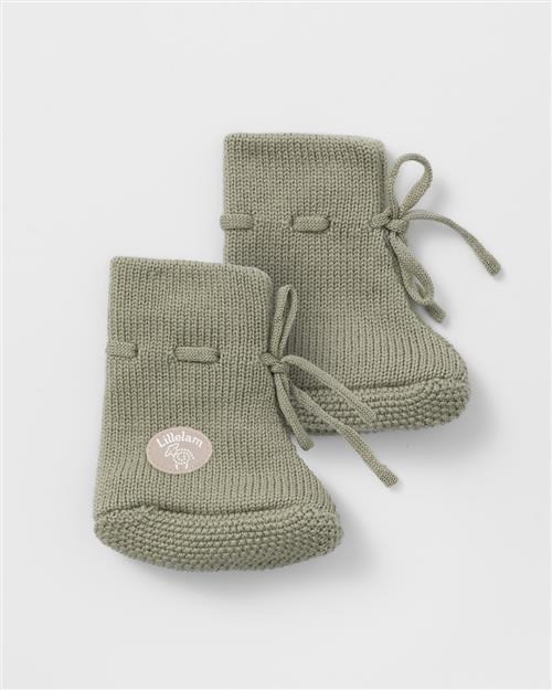 Lillelam Baby Booties Classic Rosemary Rosemary 74/80 cm Uld Grøn  74/80 cm  unisex