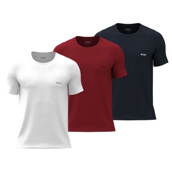 BOSS 3P Classic Regular Fit Crew Neck T-Shirt Rød/Blå bomuld Medium Herre