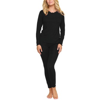 Damella Bamboo Plain Long Pyjamas Set Sort Bambus XX-Large Dame