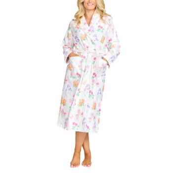 Damella Printed Terry Velour Robe Blomstret Large Dame