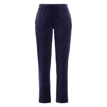 Damella Velour Trousers Marineblå Small Dame
