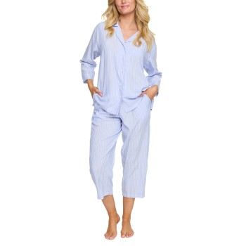 Damella Viscose Long Pyjama Set Lyseblå viskose X-Large Dame