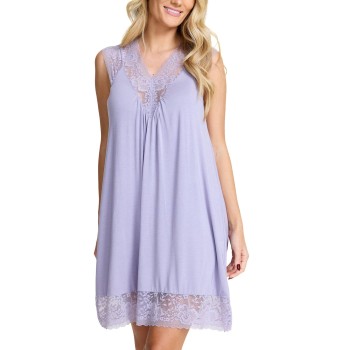 Damella Viscose Plain Sleeveless Nightdress Lilla viskose 2XL Dame