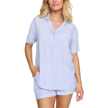 Damella Viscose Short Pyjama Set Lyseblå viskose Large Dame