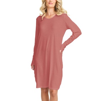 Damella Wool Long Sleeved Nightdress Mørkrosa  merinould X-Large Dame