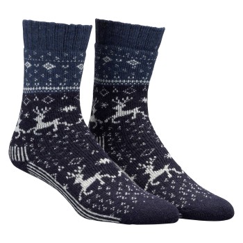 Damella Strømper Wool Socks With Pattern Marine/Blå Str 39/42 Dame