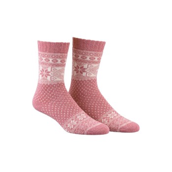 Damella Strømper Wool Socks With Pattern Rosa/Hvid Str 39/42 Dame
