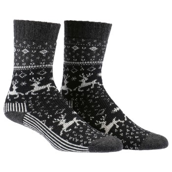Damella Strømper Wool Socks With Pattern Sort/Grå Str 39/42 Dame